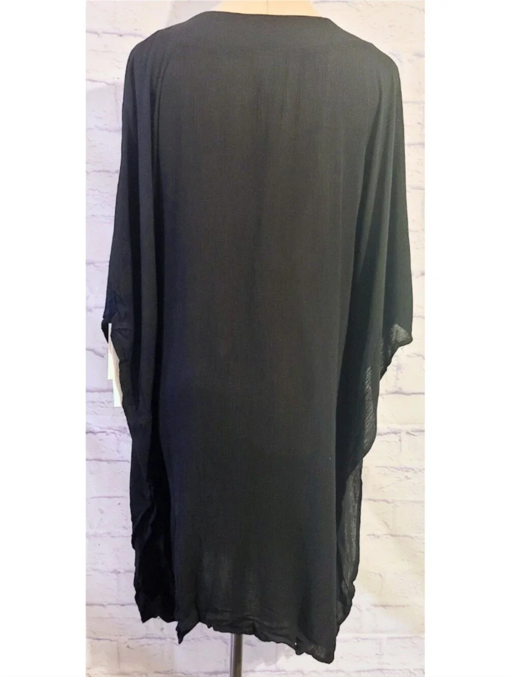 Women's Blanca Resortwear Cover Up Dress Size Medium Black Lace Up V-Neck